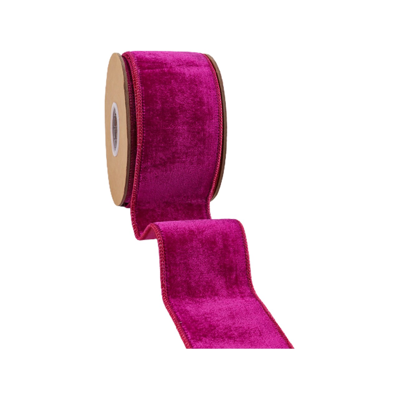 LaRibbons 2 1/2" - 4" Wired Premium Velvet Ribbon w/ Metallic Dupioni Backing | 5 Yard Roll